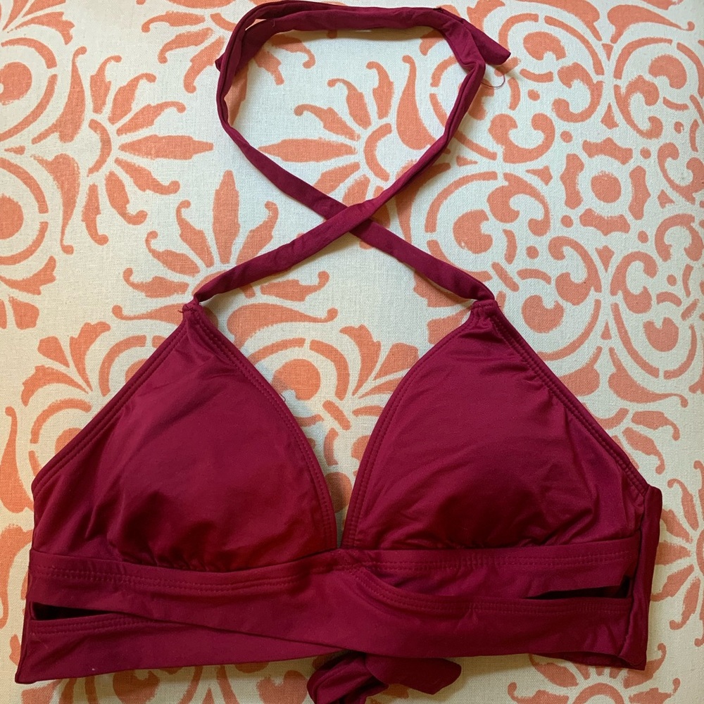 Red halter bikini top